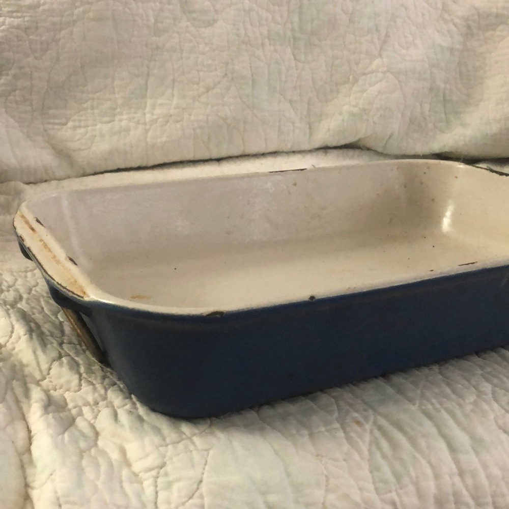 Vintage LeCreuset French cast iron enameled 9x14 pan